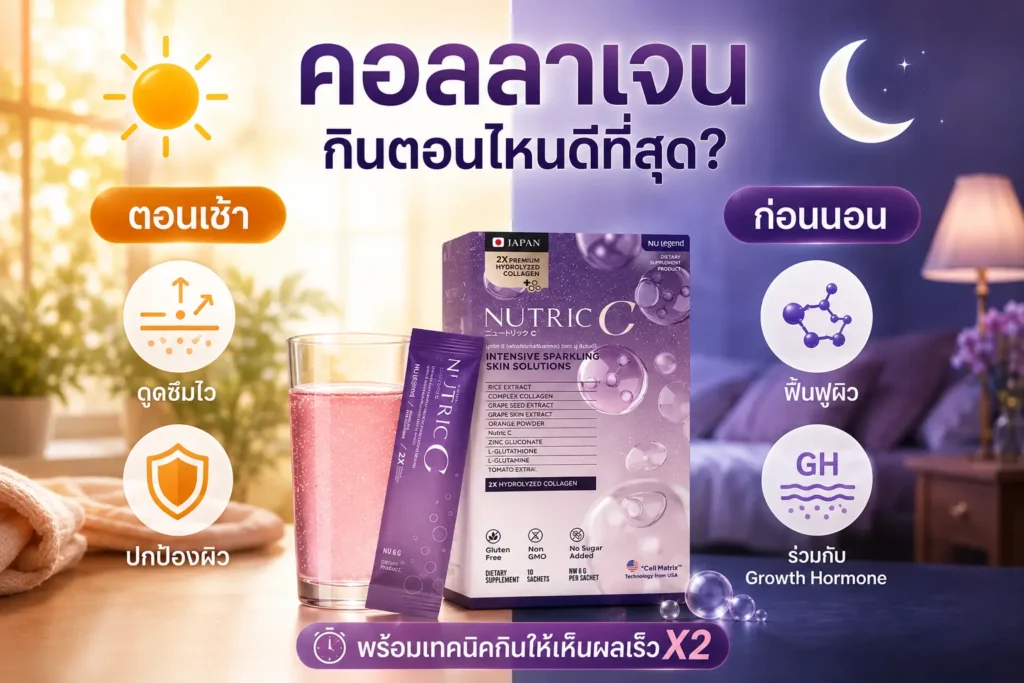 เปรียบเทียบข้อดี คอลลาเจนกินตอนเช้าหรือก่อนนอน เวลาไหนเหมาะกับใคร
