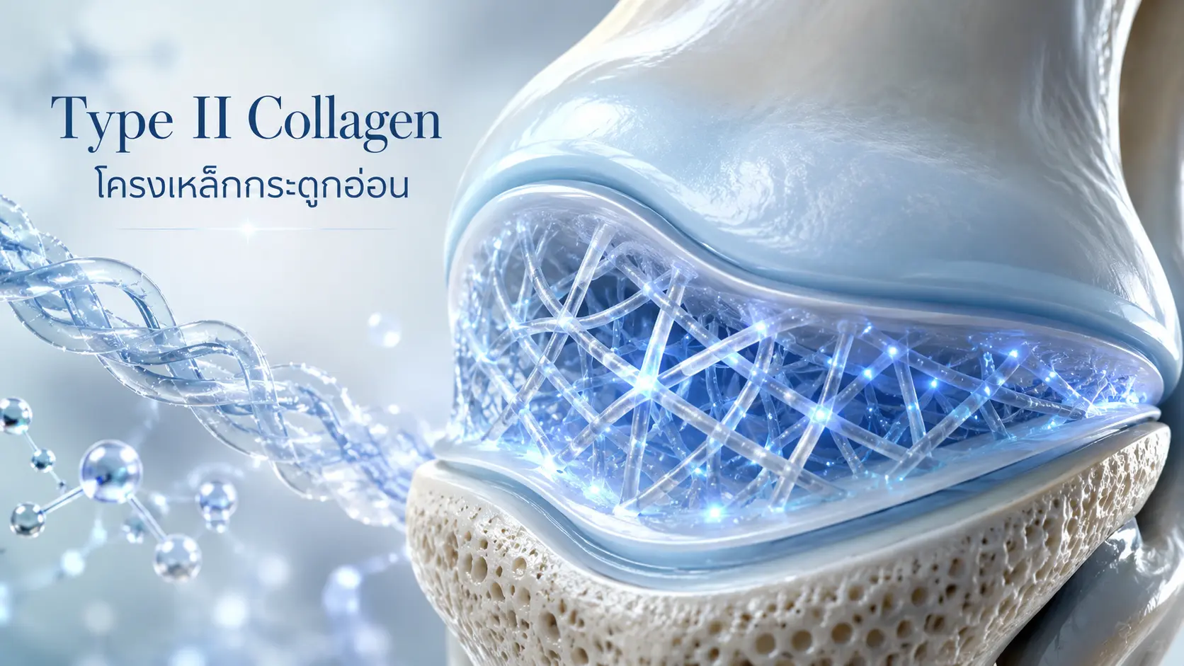 โครงสร้างคอลลาเจนไทป์ทู Type II Collagen ในกระดูกอ่อน