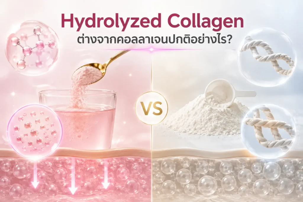 Hydrolyzed Collagen ต่างจากคอลลาเจนปกติอย่างไร