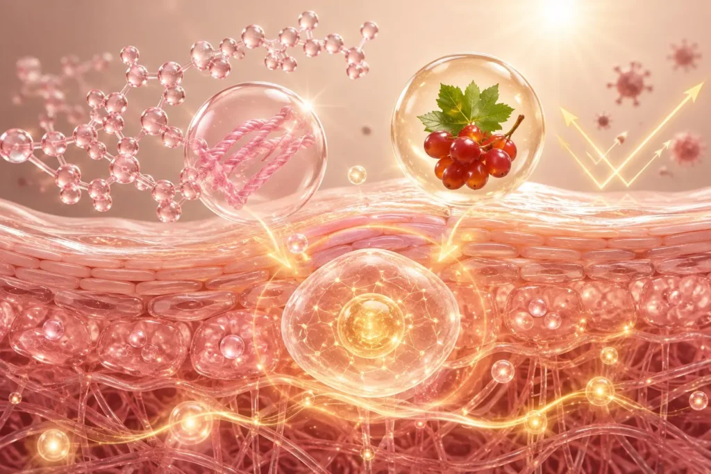 การทำงานร่วมกันของ คอลลาเจน และ Resveratrol เรสเวอราทรอล ในการปกป้องเซลล์ผิว